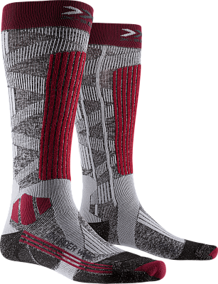 Превью Носки Носки горнолыжные X-SOCKS Ski Rider Silver 4.0 Stone Grey Melange/Plum